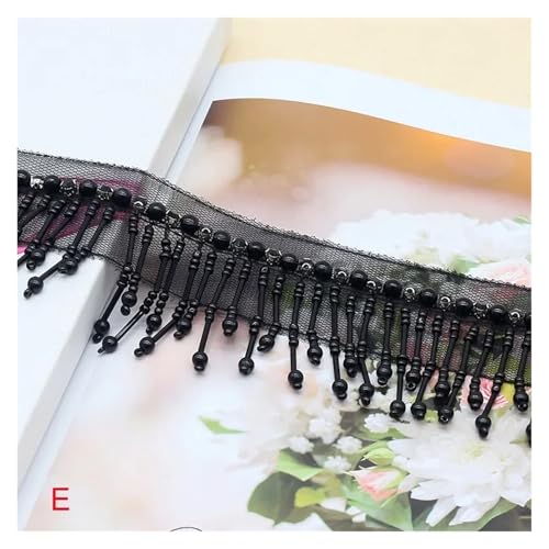 ZMCGNO 1/2 Yards 5 cm Perlen Pailletten Quaste Latein Tanzkleid Dekorative Borte Fransen Spitzenbesatz Kleidung Nähzubehör(E,2Yards) von ZMCGNO