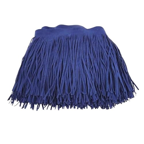 ZMCGNO 1 Meter 10–30 cm Wildleder Quaste Fransenbesatz Band Spitzenbesatz for Kleidung Tasche Vorhang Tanzkleid DIY Nähen Strickzubehör(DarkBlue10,10cm) von ZMCGNO