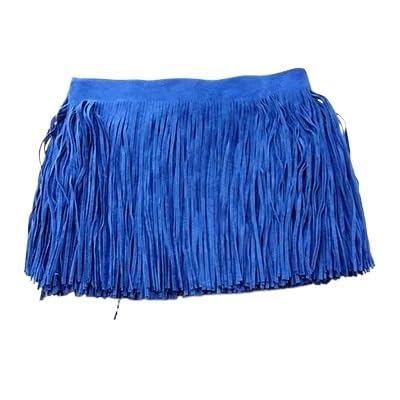 ZMCGNO 1 Meter 10–30 cm Wildleder Quaste Fransenbesatz Band Spitzenbesatz for Kleidung Tasche Vorhang Tanzkleid DIY Nähen Strickzubehör(RoyalBlue4,15cm) von ZMCGNO