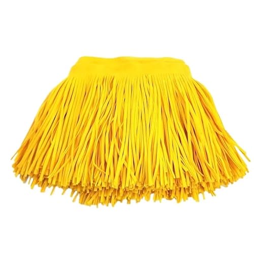 ZMCGNO 1 Meter 10–30 cm Wildleder Quaste Fransenbesatz Band Spitzenbesatz for Kleidung Tasche Vorhang Tanzkleid DIY Nähen Strickzubehör(Yellow76,30cm) von ZMCGNO