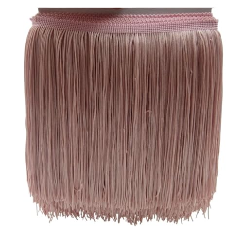 ZMCGNO 1 Yard 20CM Lange Polyester Quaste Fringe Lace Trim Band Nähen Latin Kleid Bühne Kleidungsstück Vorhang Zubehör(Leather Pink) von ZMCGNO
