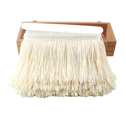 ZMCGNO 1 Yards/Set Fransen Spitze Quasten Trim 10cm /4 Zoll DIY Dekoration Kleid Bühne Leistung Spitze Band(Beige) von ZMCGNO