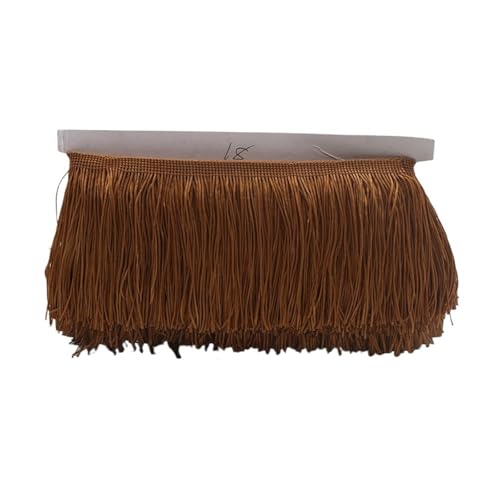 ZMCGNO 10/15/20/30cm Quaste Fransenbesatz Polyester Lange Fransen Nähen for Kleidung Kleid Vorhang Band Quasten for Handwerk Zubehör(Brown,30cm) von ZMCGNO