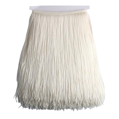 ZMCGNO 10 Meter 50CM Lange Spitze Fransenbesatz Quaste Fransenbesatz for DIY Latein Kleid Bühne Kleidung Zubehör Spitze Band(Beige,10Meters) von ZMCGNO