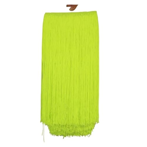 ZMCGNO 10 Meter 50CM Lange Spitze Fransenbesatz Quaste Fransenbesatz for DIY Latein Kleid Bühne Kleidung Zubehör Spitze Band(Fluorescent Yellow,10Meters) von ZMCGNO