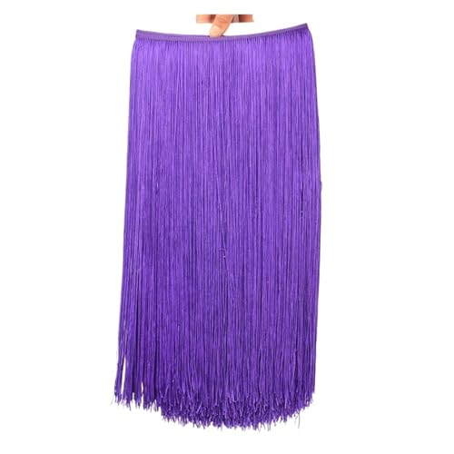 ZMCGNO 10 Meter 50CM Lange Spitze Fransenbesatz Quaste Fransenbesatz for DIY Latein Kleid Bühne Kleidung Zubehör Spitze Band(Purple,5Meters) von ZMCGNO