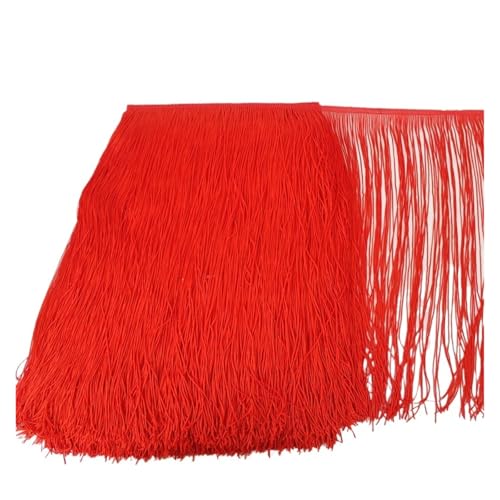 ZMCGNO 10 Meter 50CM Lange Spitze Fransenbesatz Quaste Fransenbesatz for DIY Latein Kleid Bühne Kleidung Zubehör Spitze Band(Red,10Meters) von ZMCGNO