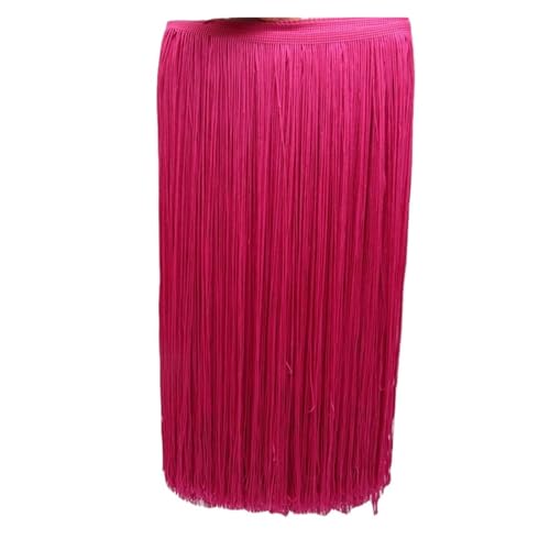 ZMCGNO 10 Meter 50CM Lange Spitze Fransenbesatz Quaste Fransenbesatz for DIY Latein Kleid Bühne Kleidung Zubehör Spitze Band(Rose,10Meters) von ZMCGNO