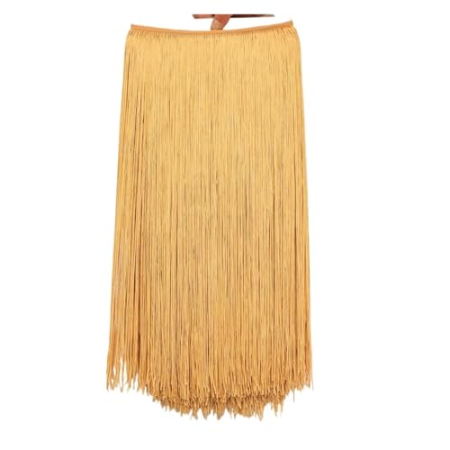 ZMCGNO 10 Meter 50CM Lange Spitze Fransenbesatz Quaste Fransenbesatz for DIY Latein Kleid Bühne Kleidung Zubehör Spitze Band(Tyrant Gold,5Meters) von ZMCGNO
