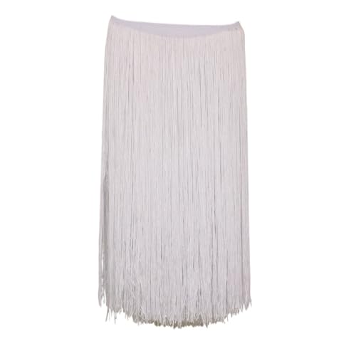 ZMCGNO 10 Meter 50CM Lange Spitze Fransenbesatz Quaste Fransenbesatz for DIY Latein Kleid Bühne Kleidung Zubehör Spitze Band(White,5Meters) von ZMCGNO