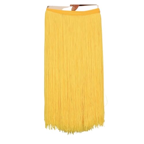 ZMCGNO 10 Meter 50CM Lange Spitze Fransenbesatz Quaste Fransenbesatz for DIY Latein Kleid Bühne Kleidung Zubehör Spitze Band(Yellow,10Meters) von ZMCGNO