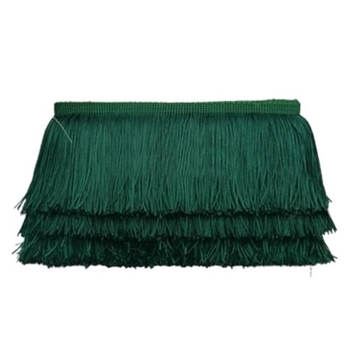 ZMCGNO 10 Meter 9 cm Kurze Quaste Fransenbesatz Spitzenband Quasten for Vorhänge Kleider Nähen Fransen Farben Besätze DIY Zubehör(Blackish Green) von ZMCGNO