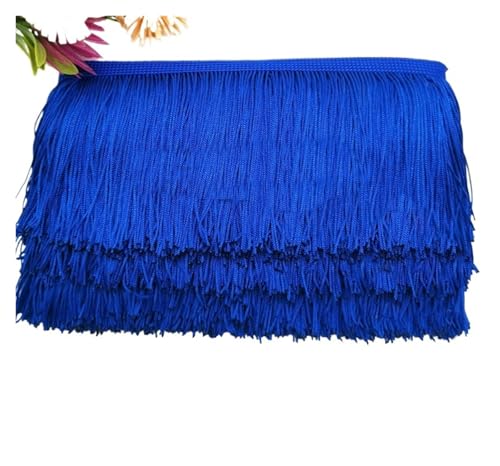 ZMCGNO 10 Meter 9 cm Kurze Quaste Fransenbesatz Spitzenband Quasten for Vorhänge Kleider Nähen Fransen Farben Besätze DIY Zubehör(Blue) von ZMCGNO