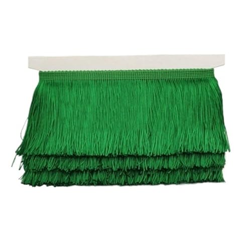 ZMCGNO 10 Meter 9 cm Kurze Quaste Fransenbesatz Spitzenband Quasten for Vorhänge Kleider Nähen Fransen Farben Besätze DIY Zubehör(Green) von ZMCGNO