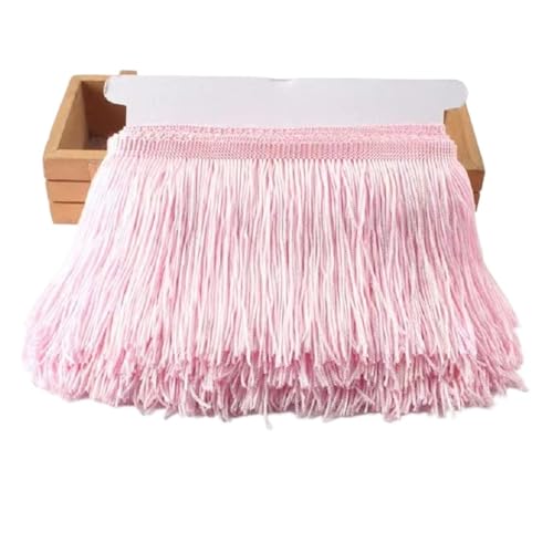 ZMCGNO 10 Meter 9 cm Kurze Quaste Fransenbesatz Spitzenband Quasten for Vorhänge Kleider Nähen Fransen Farben Besätze DIY Zubehör(Light pink) von ZMCGNO