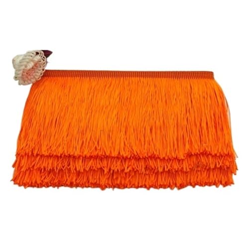 ZMCGNO 10 Meter 9 cm Kurze Quaste Fransenbesatz Spitzenband Quasten for Vorhänge Kleider Nähen Fransen Farben Besätze DIY Zubehör(Orange red) von ZMCGNO