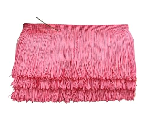 ZMCGNO 10 Meter 9 cm Kurze Quaste Fransenbesatz Spitzenband Quasten for Vorhänge Kleider Nähen Fransen Farben Besätze DIY Zubehör(Pink) von ZMCGNO