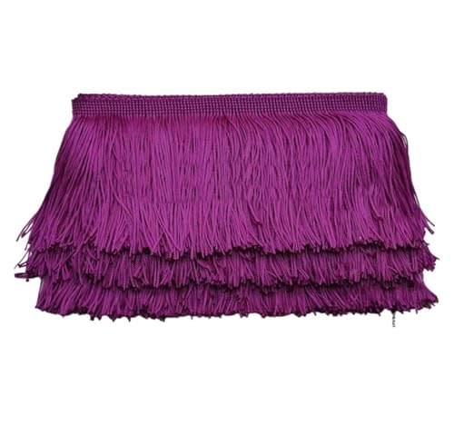 ZMCGNO 10 Meter 9 cm Kurze Quaste Fransenbesatz Spitzenband Quasten for Vorhänge Kleider Nähen Fransen Farben Besätze DIY Zubehör(Purple red) von ZMCGNO
