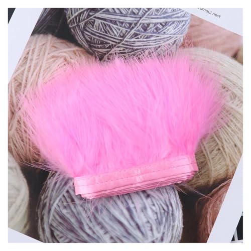 ZMCGNO 10 Meter flauschig weiche Truthahnfedern Borte Fransen gefärbt buntes Band Kleid Kleidung Nähzubehör Dekoration Federn Basteln(Dark pink,10M) von ZMCGNO