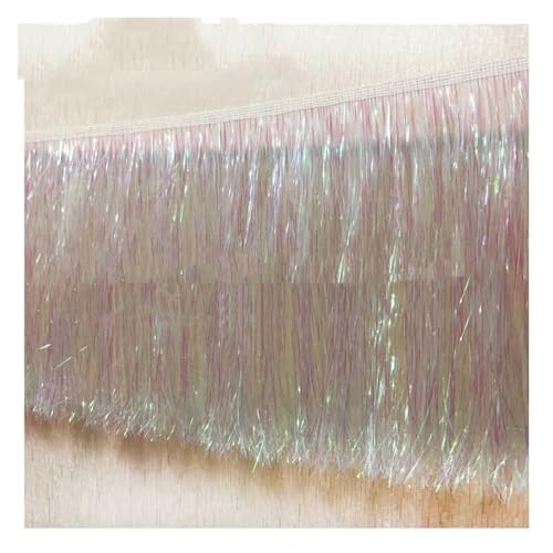 ZMCGNO 10 Yards 10/20 cm Laser glänzende Quaste Fransenbesatz Spitzenband Quasten Weihnachtsdekor Vorhänge Tanzkleider Rock Fransen Nähen(Color-6,Width 10cm) von ZMCGNO