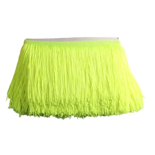 ZMCGNO 10 Yards 15 cm Lange Quastenfransen-Spitzenbesatzband Quasten for Vorhänge Kleider Fransen for Nähen von Besätzen Zubehör Basteln(Fluorescent Yellow,10 Yards) von ZMCGNO