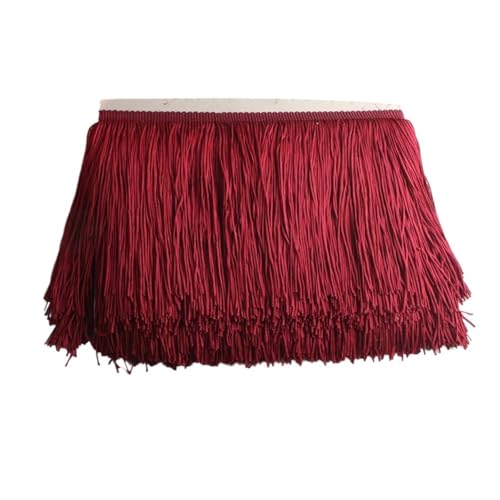 ZMCGNO 10 Yards 15 cm Lange Quastenfransen-Spitzenbesatzband Quasten for Vorhänge Kleider Fransen for Nähen von Besätzen Zubehör Basteln(Jujube red,5 Yards) von ZMCGNO