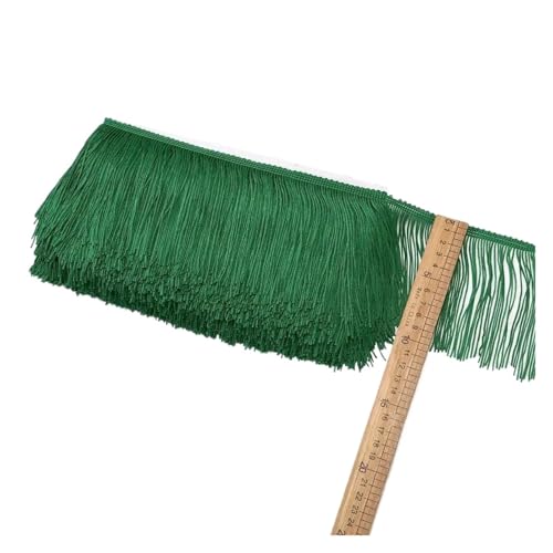 ZMCGNO 10 Yards Spitzenfransenquaste Spitzenbesatz 10 cm breiter Rock Handarbeit Dekorative Quasten Nähzubehör Besätze Basteln(Green) von ZMCGNO