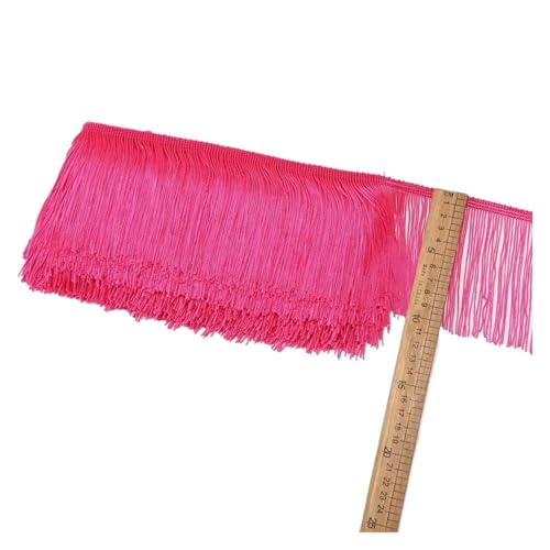 ZMCGNO 10 Yards Spitzenfransenquaste Spitzenbesatz 10 cm breiter Rock Handarbeit Dekorative Quasten Nähzubehör Besätze Basteln(Rose) von ZMCGNO