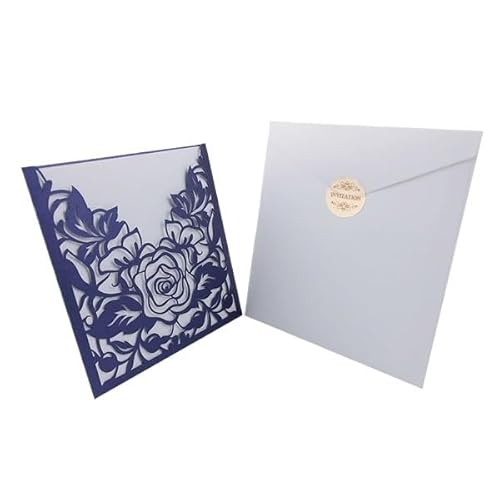 ZMCGNO 10 stücke Elegante Spitze Tasche Hochzeit Einladungen Karte Platz Laser Cut Rose Blume Anpassen Grußkarte Ereignis Partei Liefert(Green) von ZMCGNO