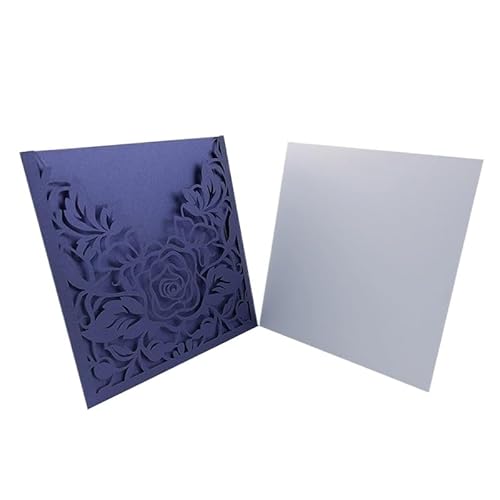 ZMCGNO 10 stücke Elegante Spitze Tasche Hochzeit Einladungen Karte Platz Laser Cut Rose Blume Anpassen Grußkarte Ereignis Partei Liefert(Light Grey) von ZMCGNO