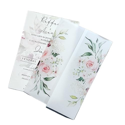 ZMCGNO 10 stücke Hochzeit Einladung Karten DIY Umschlag Transparent Lädt for Braut Party(Dark Grey,Vellum Wrap Envelope) von ZMCGNO