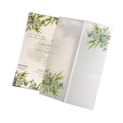 ZMCGNO 10 stücke Hochzeit Einladung Karten DIY Umschlag Transparent Lädt for Braut Party(Pink,Just Vellum Wrap) von ZMCGNO