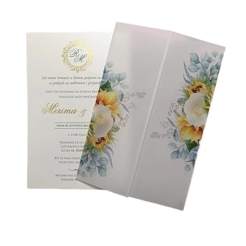 ZMCGNO 10 stücke Hochzeit Einladung Karten DIY Umschlag Transparent Lädt for Braut Party(WHITE02,Just Vellum Wrap) von ZMCGNO