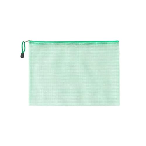 ZMCGNO 10 stücke Mesh Reißverschlusstasche wasserdichte Kunststoff Dokument Mehrzweck for Reise Lagerung Büro Organisieren Taschen(Green,Bill(10.5X23.5)) von ZMCGNO