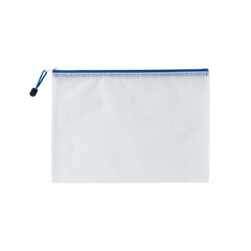 ZMCGNO 10 stücke Mesh Reißverschlusstasche wasserdichte Kunststoff Dokument Mehrzweck for Reise Lagerung Büro Organisieren Taschen(White,B4(39X28)) von ZMCGNO