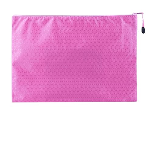 ZMCGNO 10 stücke Reißverschlusstasche Dokument Puzzle Tasche Wasserdicht Zip Datei Ordner Bleistift Fall Lagerung Taschen Schule Büro(A6 Pink) von ZMCGNO