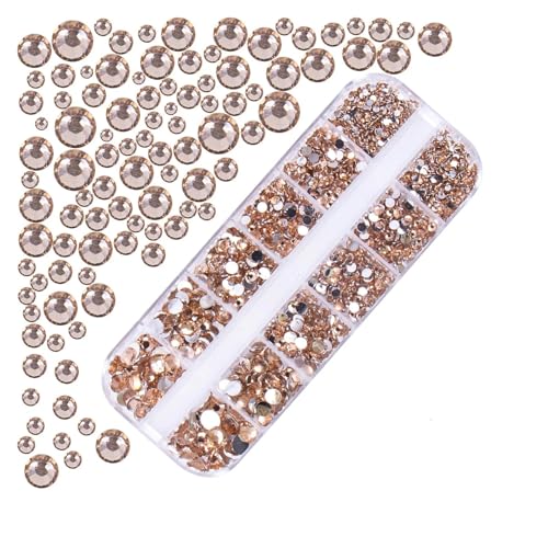ZMCGNO 12 Gitter, bunt, gemischte Glitzer-Strasssteine ​​für Nägel, Funkelnde 2 mm Mini-Diamanten mit Flacher Rückseite, rosa/klar/grüne Edelsteine, Maniküre-Teile(PH194-11) von ZMCGNO