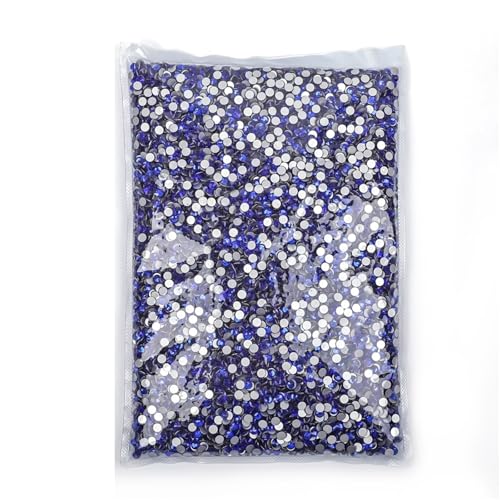 ZMCGNO 14400 Stück Flatback-Kristall-Non-Hotfix-Strasssteine ​​in Großpackung Glitzerkristall SS3-SS20 for Nagelhochzeiten(Dark Blue,SS20-14400pcs) von ZMCGNO
