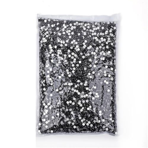 ZMCGNO 14400 Stück Flatback-Kristall-Non-Hotfix-Strasssteine ​​in Großpackung Glitzerkristall SS3-SS20 for Nagelhochzeiten(Jet Black,SS20-14400pcs) von ZMCGNO