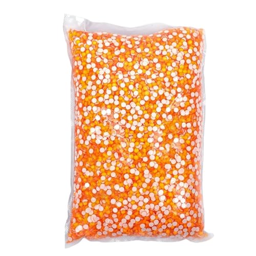 ZMCGNO 14400 Stück Flatback-Kristall-Non-Hotfix-Strasssteine ​​in Großpackung Glitzerkristall SS3-SS20 for Nagelhochzeiten(Neon Orange,SS16-14400pcs) von ZMCGNO