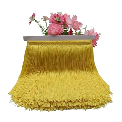 ZMCGNO 15 cm 20 cm 30 cm breite Polyester Dichte Quaste Fransenbesatz Spitzenvorhang Latin Bühnentanz Röcke Kleidungsstücke Zubehör(AS picture-18,20cm) von ZMCGNO