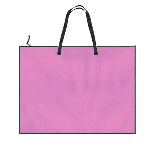 ZMCGNO 19x25 Zoll Kunstportfolio-Tasche Kunstwerk-Aufbewahrungskoffer mit Griff und Reißverschluss Netzordner-Organizer for Pinnwände(Pink) von ZMCGNO