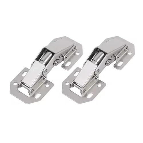ZMCGNO 2/10 STK 90 Grad Stahlschrankscharniere ohne Bohren von Löchern, hydraulischer Pufferscharnier, Küchenschrankscharniere, Möbelbeschläge(2PCS) von ZMCGNO