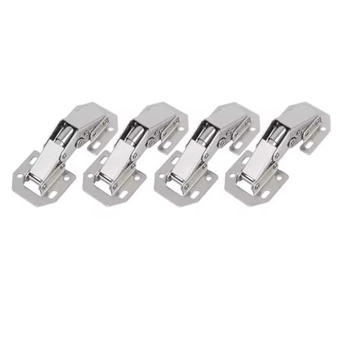 ZMCGNO 2/10 STK 90 Grad Stahlschrankscharniere ohne Bohren von Löchern, hydraulischer Pufferscharnier, Küchenschrankscharniere, Möbelbeschläge(4PCS) von ZMCGNO