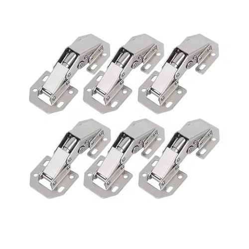 ZMCGNO 2/10 STK 90 Grad Stahlschrankscharniere ohne Bohren von Löchern, hydraulischer Pufferscharnier, Küchenschrankscharniere, Möbelbeschläge(6PCS) von ZMCGNO