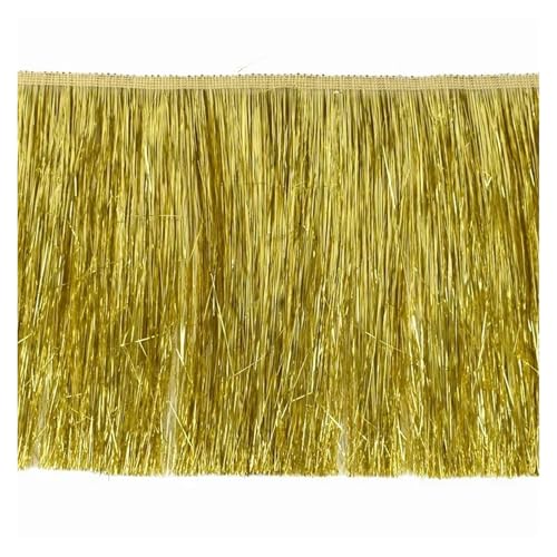 ZMCGNO 2/5/10 Meter 15cm Bunte Fransen Quasten Kleidung Kleid Spitze Trim Vorhang Dekoration Band DIY Bekleidungs ​​Zubehör(Gold,15cm-10Meters) von ZMCGNO