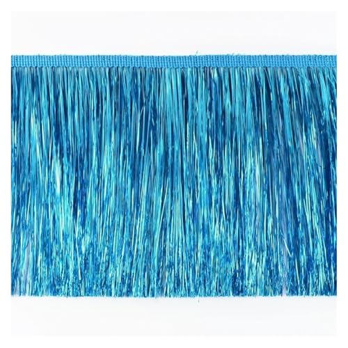 ZMCGNO 2/5/10 Meter 15cm Bunte Fransen Quasten Kleidung Kleid Spitze Trim Vorhang Dekoration Band DIY Bekleidungs ​​Zubehör(PeacockBlue,15cm-2Meters) von ZMCGNO