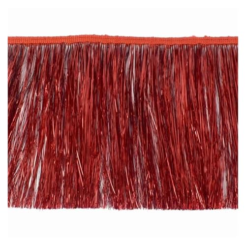 ZMCGNO 2/5/10 Meter 15cm Bunte Fransen Quasten Kleidung Kleid Spitze Trim Vorhang Dekoration Band DIY Bekleidungs ​​Zubehör(Red,15cm-5Meters) von ZMCGNO