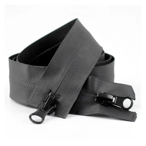 ZMCGNO 2/5 Stück 5# 60-100cm wasserdichte Reißverschlüsse for Nähen von unsichtbaren Reißverschlussschiebern mit offenem Ende, for Jacken, Taschen, DIY(Black-Double,60CM_NO5-2PCS) von ZMCGNO