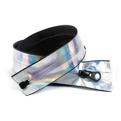 ZMCGNO 2/5 Stücke 40-100cm 5# Wasserdichter Nylon-Reißverschluss Dekorative Reflektierende Unsichtbare Reißverschlüsse Tasche Kleidung DIY Nähen(Laser,5PCS_50CM) von ZMCGNO